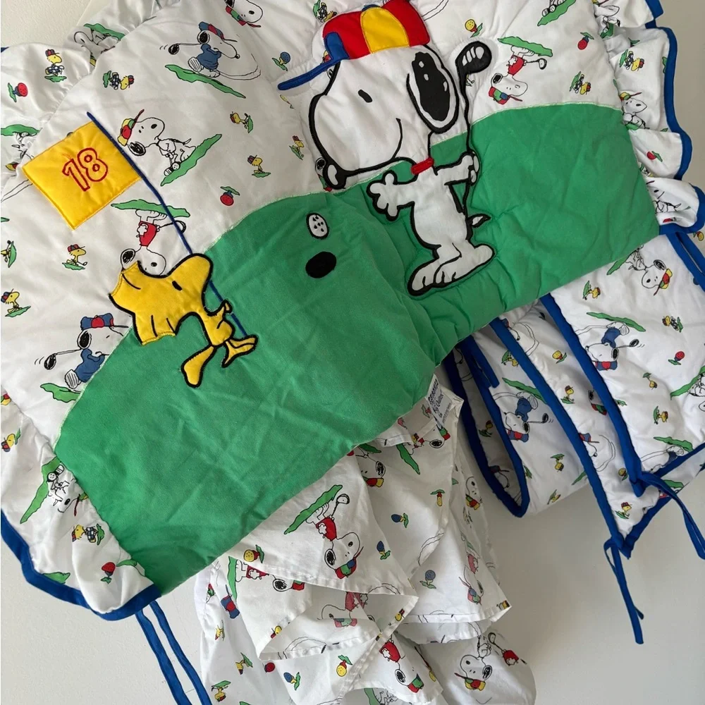 NWOT Vintage Snoopy baby bedding set GOLF theme